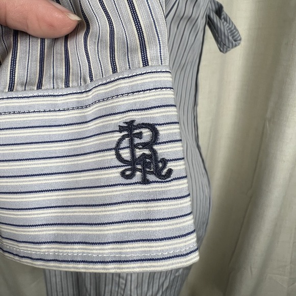 NEW! Ralph Lauren Rugby Button Up Shirt Dress Blue White Ticking Stripe Size 6 - Picture 6 of 16